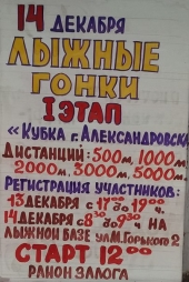 14 декабря пройдет I тур кубка Александровска по лыжным гонкам